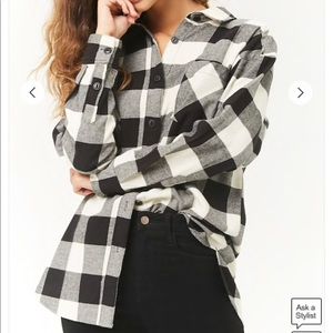 H&M Divided Black Check Flannel Shirt NWOT